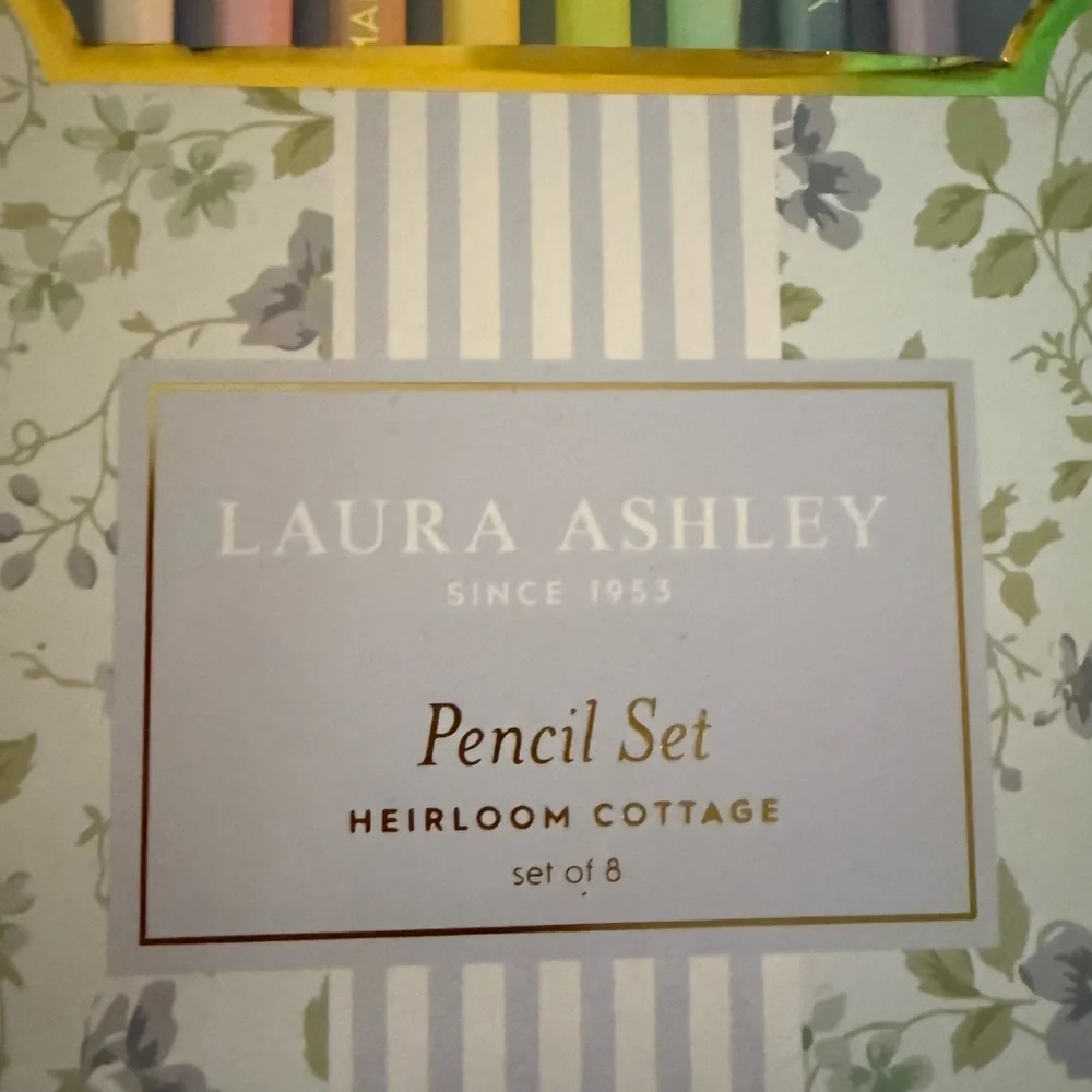 NIB Laura Ashley Pastel Pencil Set with Floral Design
